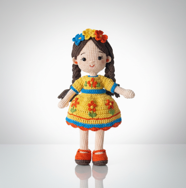 Morenita Mía – Handcrafted Crochet Doll